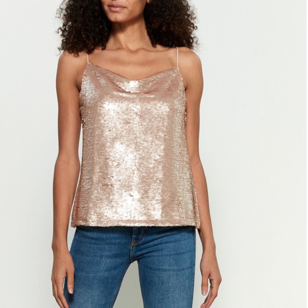 Metallic Sequin Cami Top